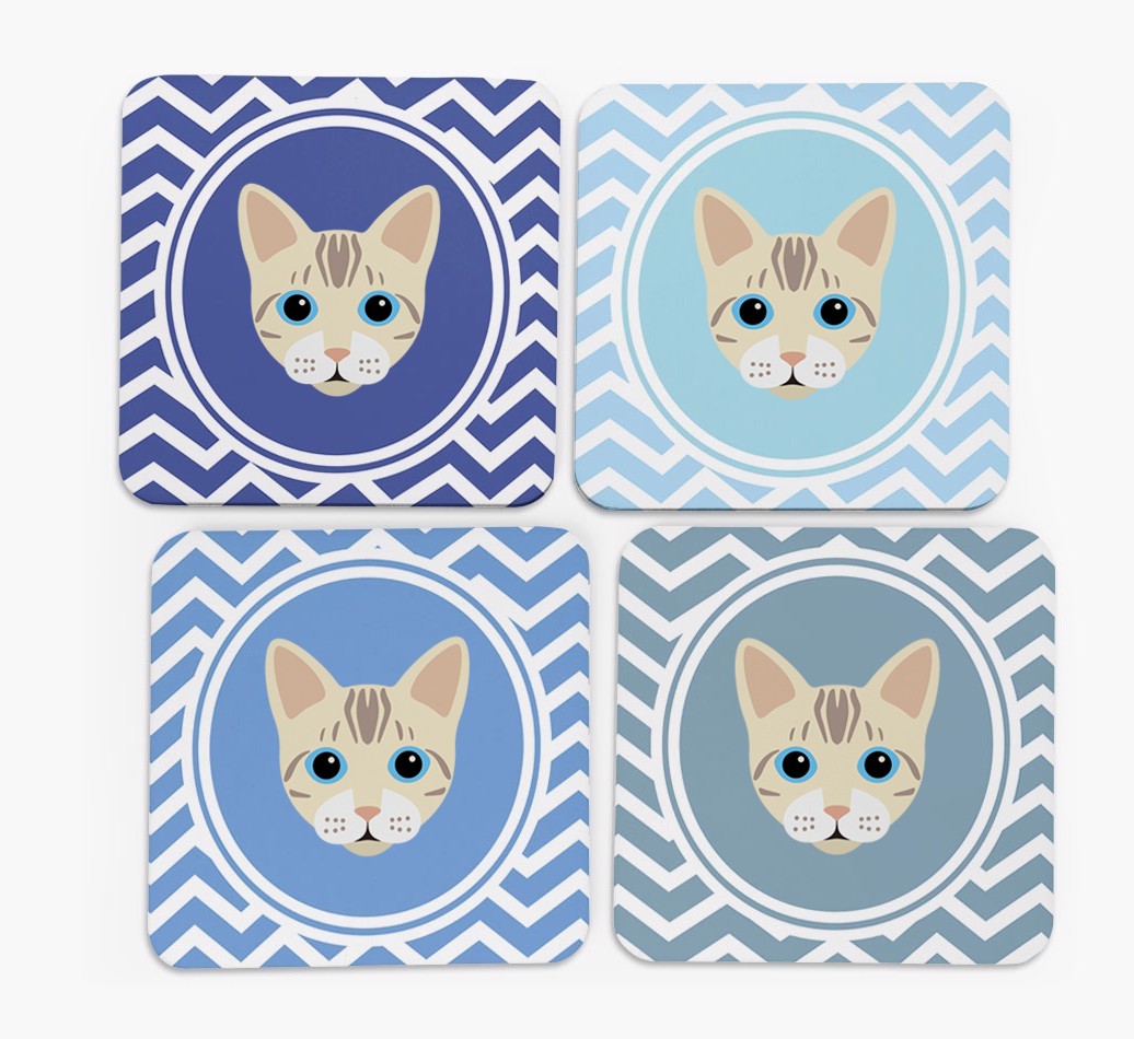 'Zig Zag' - Personalised {breedFullName} Coasters (Set of 4)