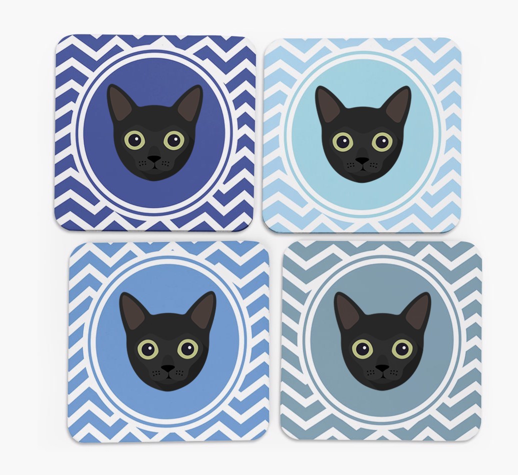 'Zig Zag' - Personalised {breedFullName} Coasters (Set of 4)
