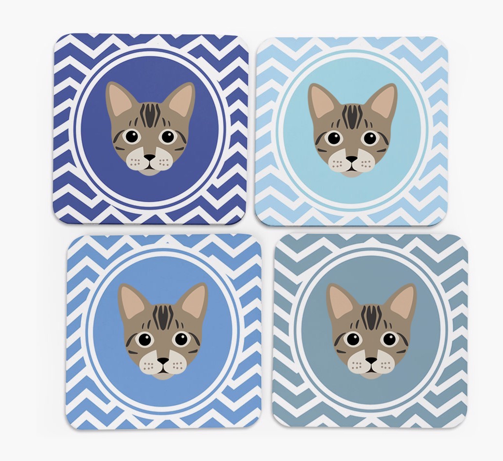 'Zig Zag' - Personalised {breedFullName} Coasters (Set of 4)