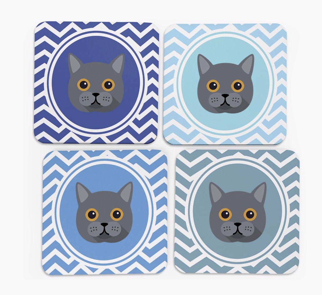 'Zig Zag' - Personalised {breedFullName} Coasters (Set of 4)