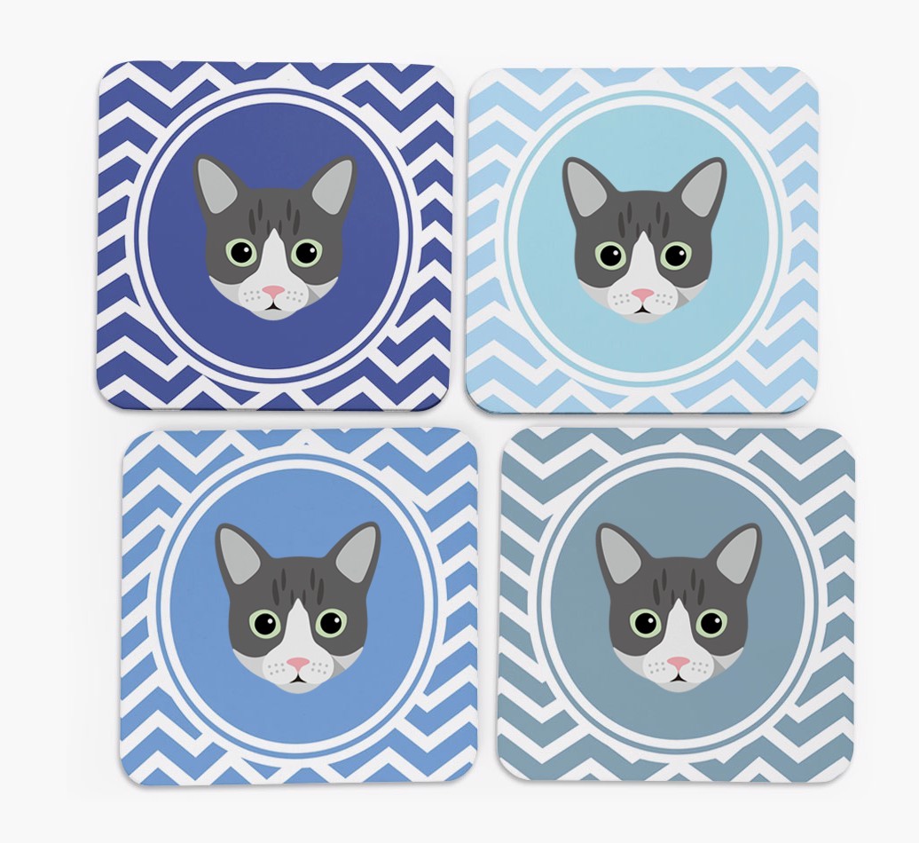 'Zig Zag' - Personalised {breedFullName} Coasters (Set of 4)