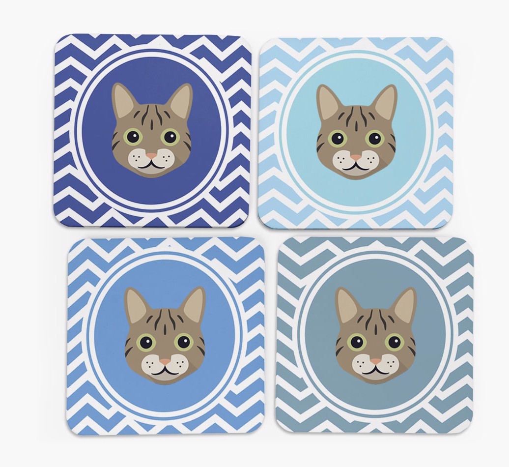 'Zig Zag' - Personalised {breedFullName} Coasters (Set of 4)