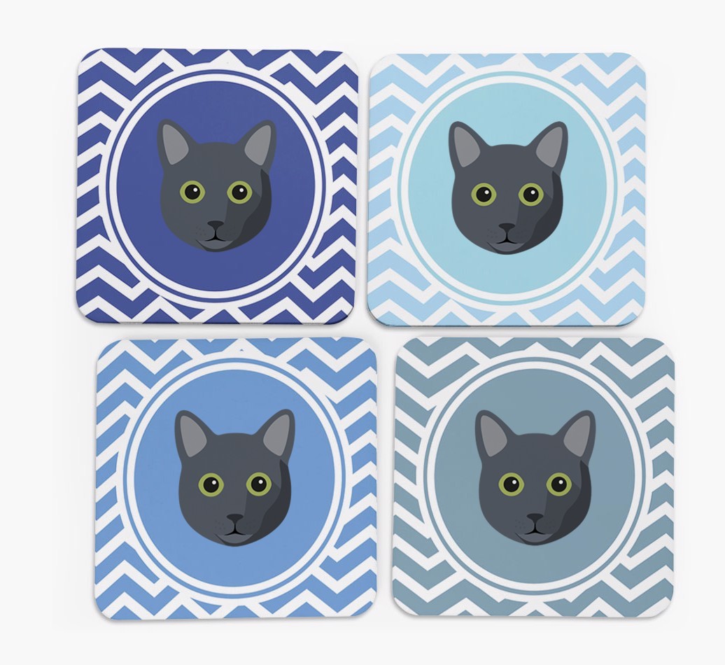 'Zig Zag' - Personalised {breedFullName} Coasters (Set of 4)