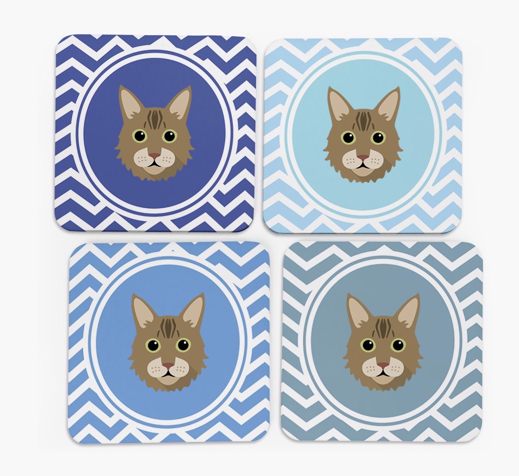 'Zig Zag' - Personalised {breedFullName} Coasters (Set of 4)