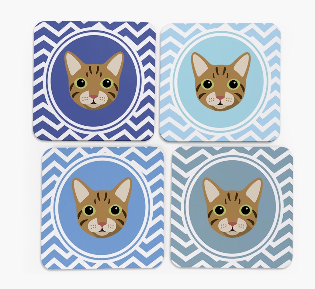'Zig Zag' - Personalised {breedFullName} Coasters (Set of 4)