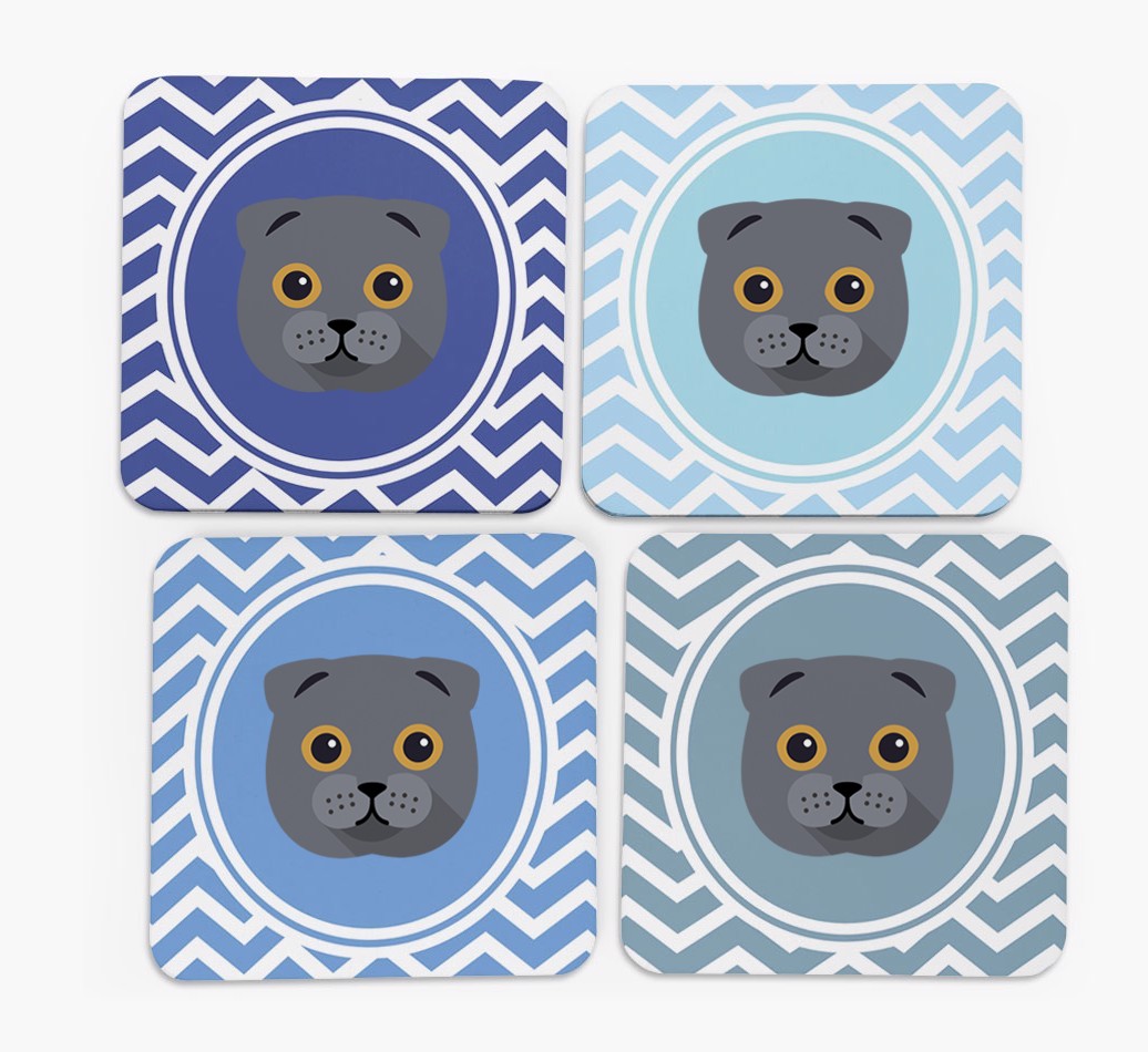 'Zig Zag' - Personalised {breedFullName} Coasters (Set of 4)