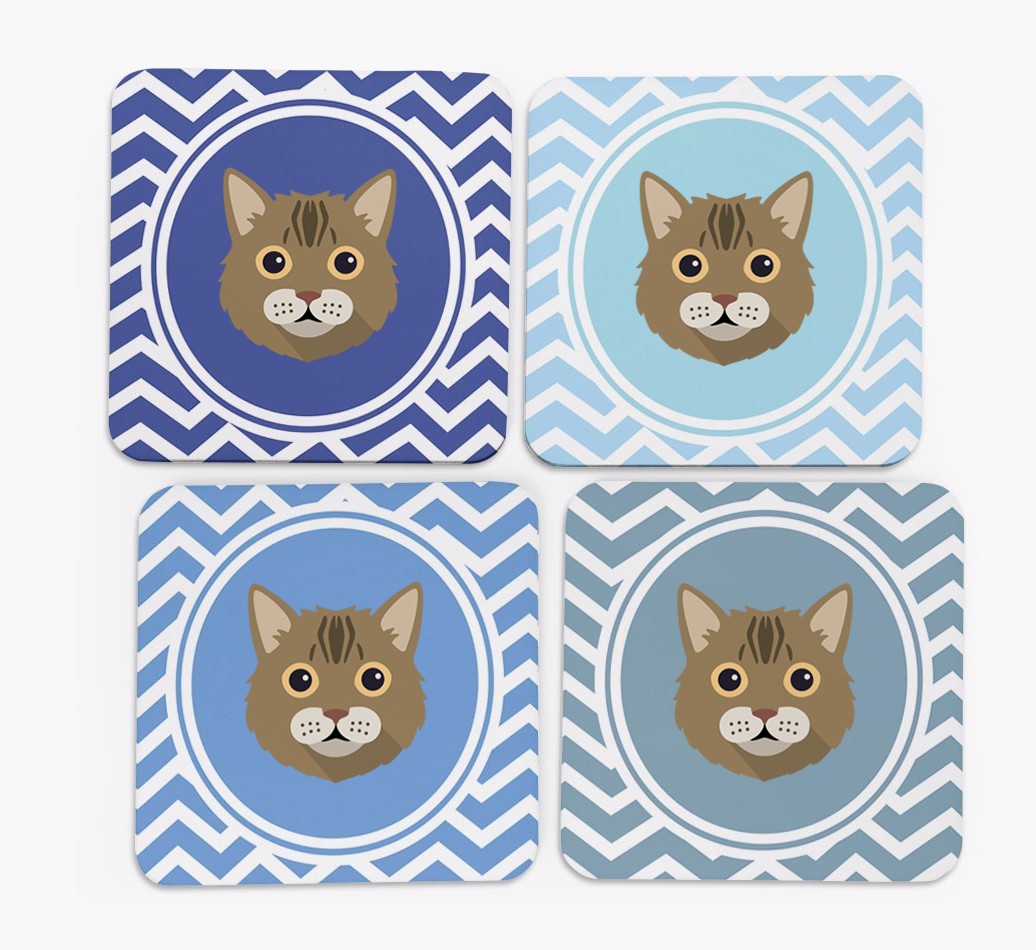 'Zig Zag' - Personalised {breedFullName} Coasters (Set of 4)