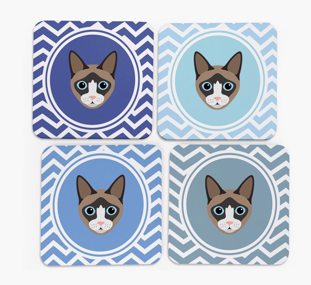 'Zig Zag' - Personalised {breedFullName} Coasters (Set of 4)