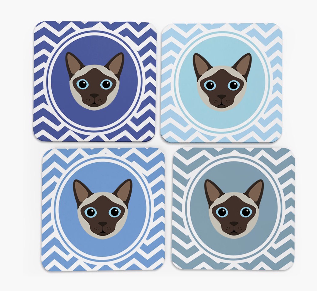 'Zig Zag' - Personalised {breedFullName} Coasters (Set of 4)