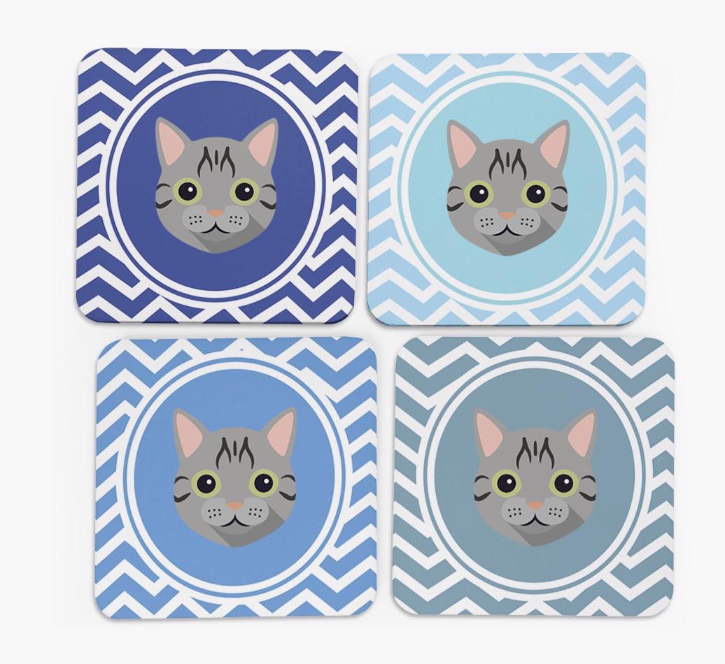 'Zig Zag' - Personalized {breedFullName} Coasters (Set of 4)