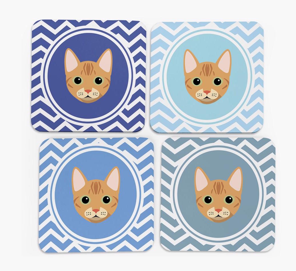 'Zig Zag' - Personalized {breedFullName} Coasters (Set of 4)