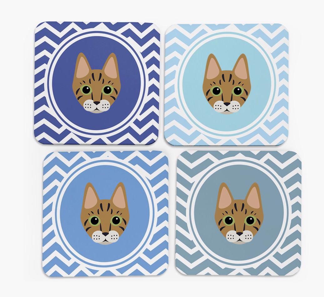'Zig Zag' - Personalized {breedFullName} Coasters (Set of 4)