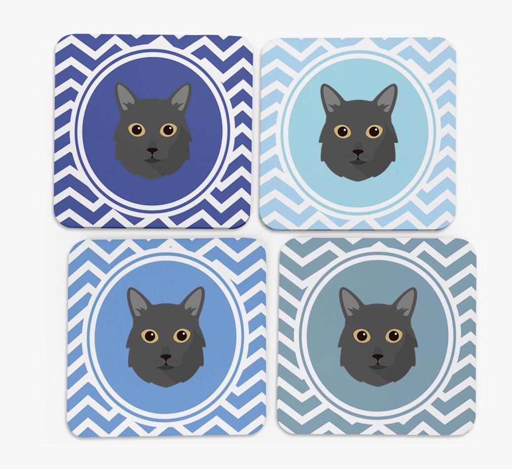 'Zig Zag' - Personalized {breedFullName} Coasters (Set of 4)