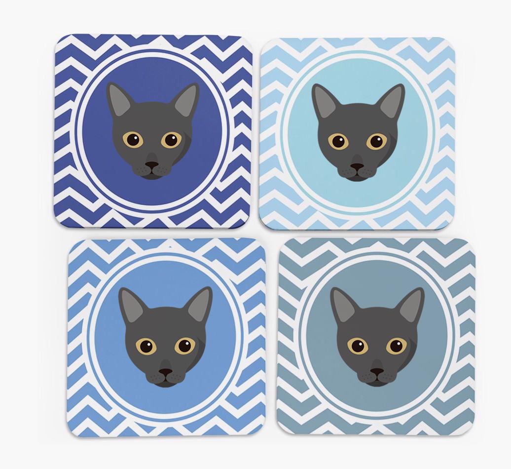 'Zig Zag' - Personalized {breedFullName} Coasters (Set of 4)