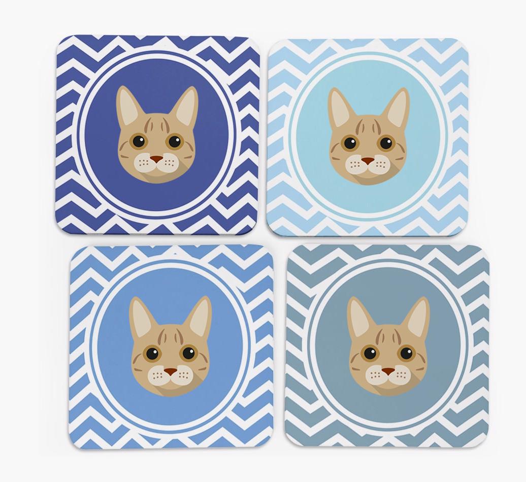 'Zig Zag' - Personalized {breedFullName} Coasters (Set of 4)