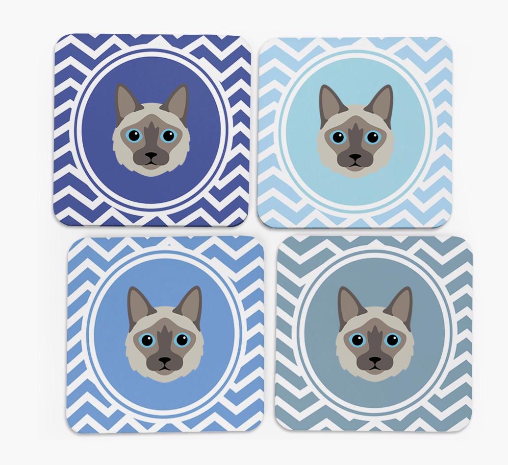 'Zig Zag' - Personalized {breedFullName} Coasters (Set of 4)