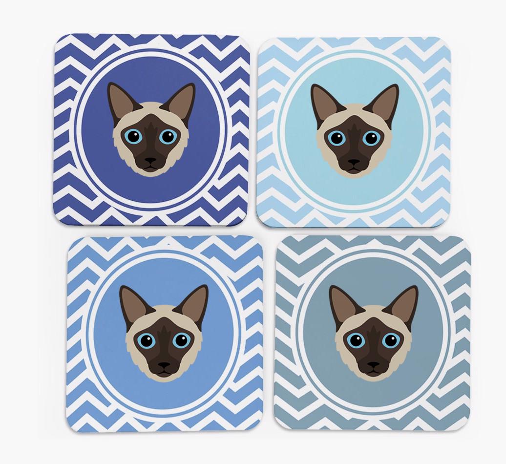 'Zig Zag' - Personalized {breedFullName} Coasters (Set of 4)