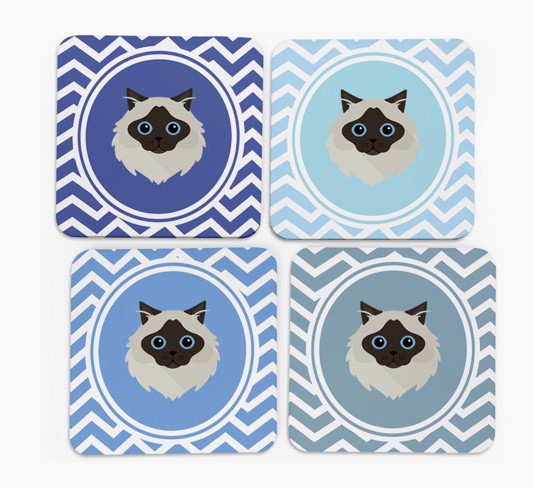 'Zig Zag' - Personalized {breedFullName} Coasters (Set of 4)