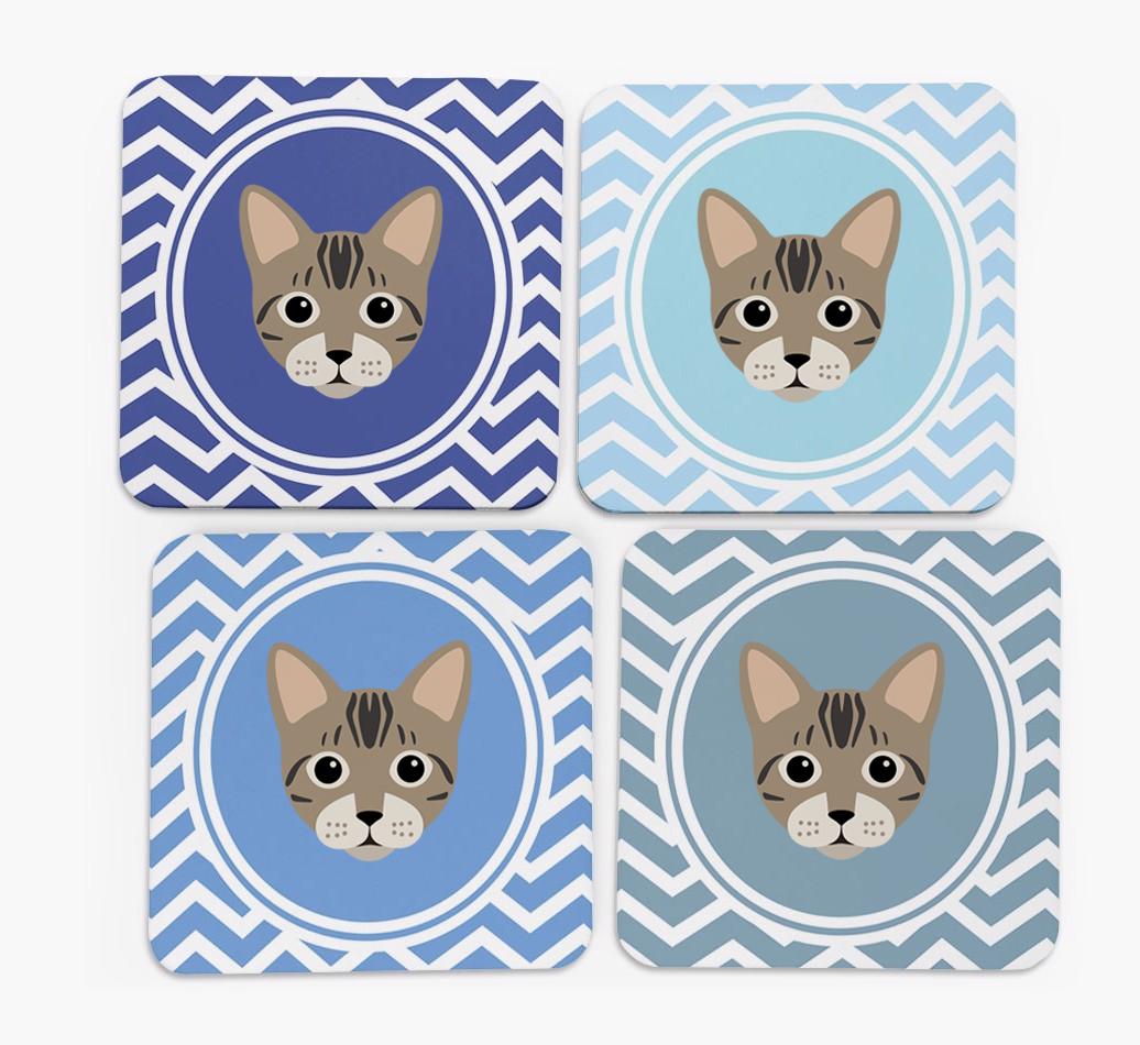 'Zig Zag' - Personalized {breedFullName} Coasters (Set of 4)