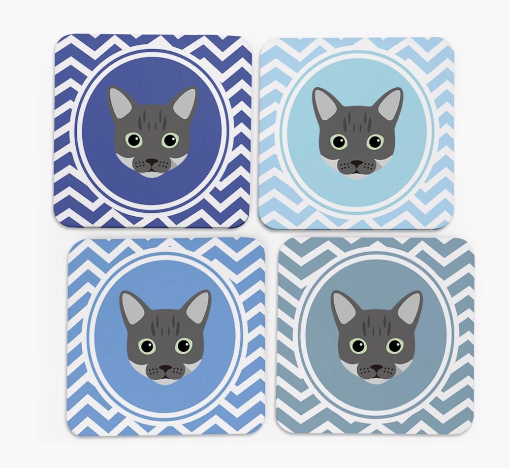 'Zig Zag' - Personalized {breedFullName} Coasters (Set of 4)