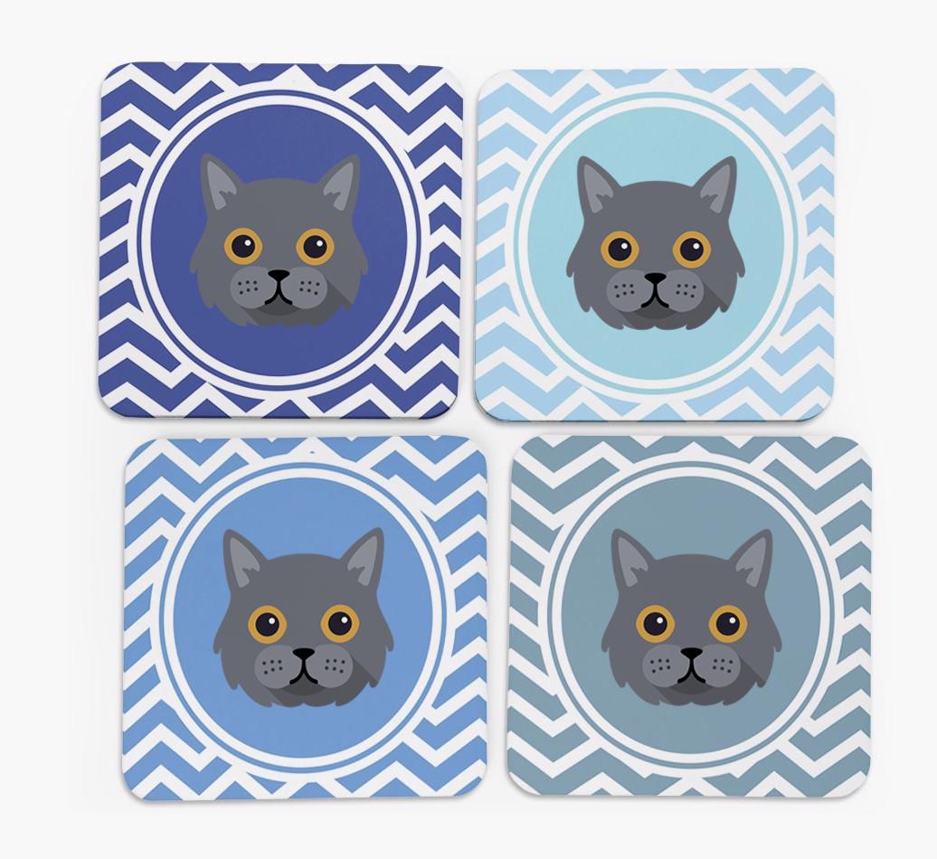 'Zig Zag' - Personalized {breedFullName} Coasters (Set of 4)