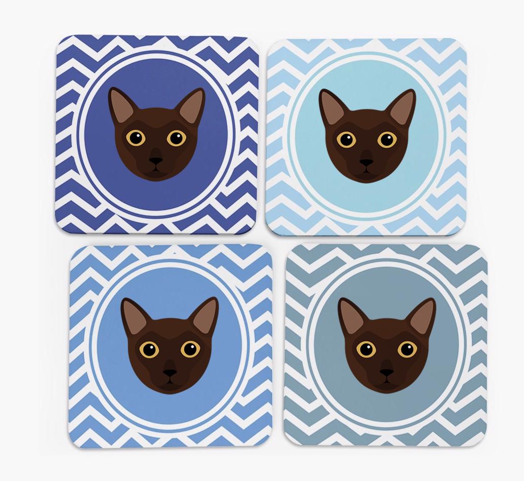 'Zig Zag' - Personalized {breedFullName} Coasters (Set of 4)