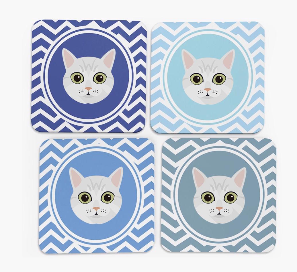 'Zig Zag' - Personalized {breedFullName} Coasters (Set of 4)
