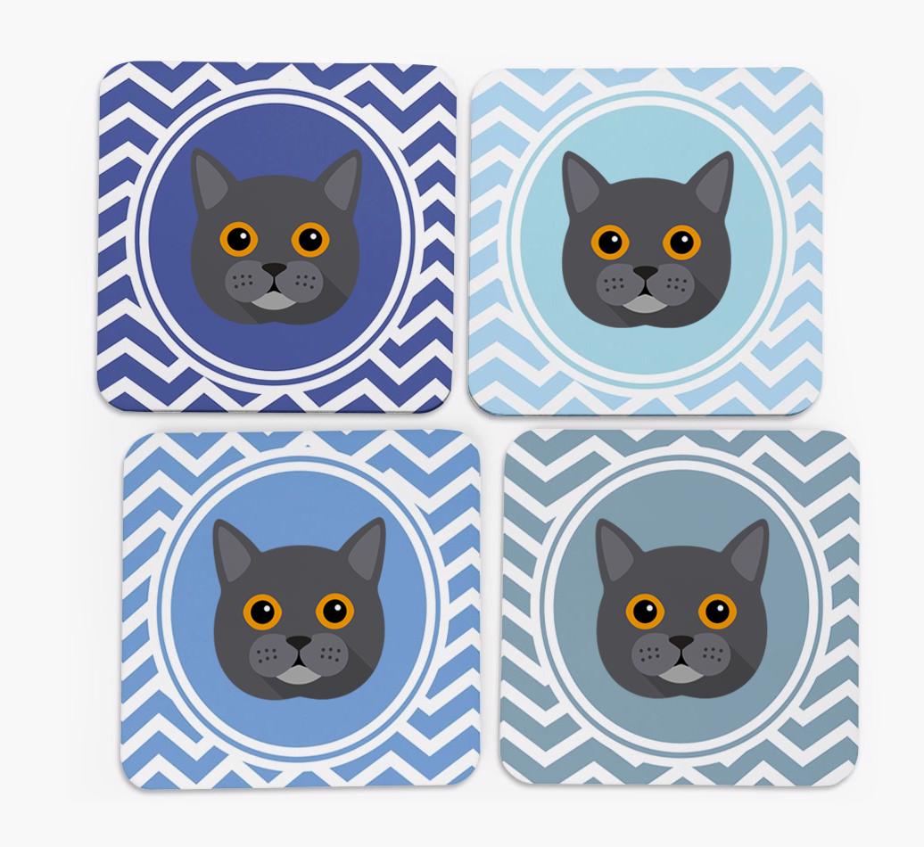 'Zig Zag' - Personalized {breedFullName} Coasters (Set of 4)