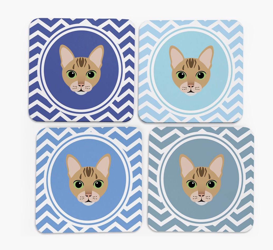 'Zig Zag' - Personalized {breedFullName} Coasters (Set of 4)