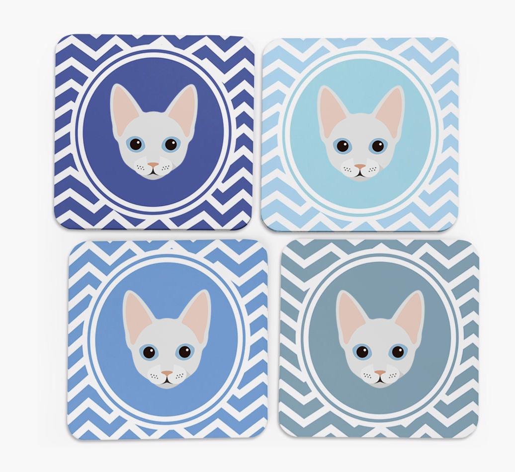 'Zig Zag' - Personalized {breedFullName} Coasters (Set of 4)