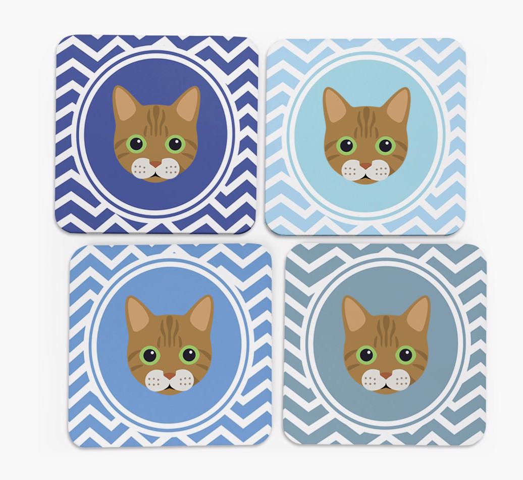'Zig Zag' - Personalized {breedFullName} Coasters (Set of 4)