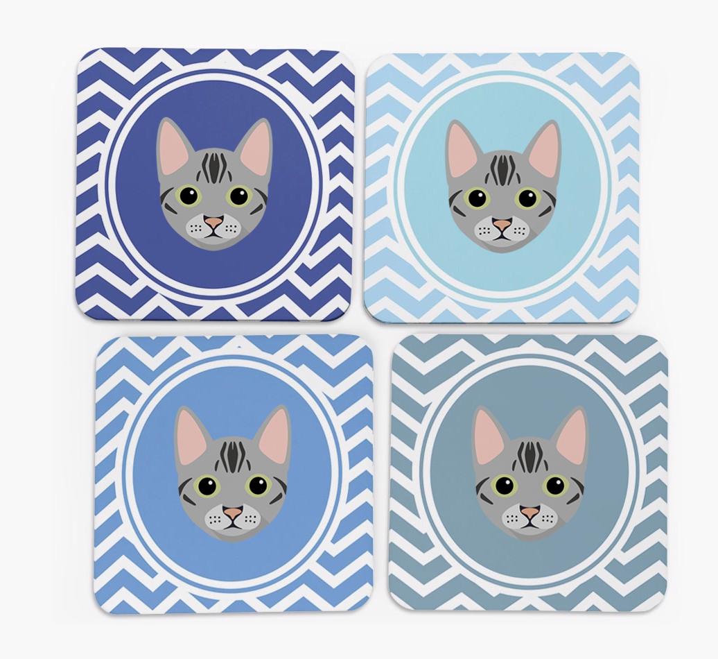 'Zig Zag' - Personalized {breedFullName} Coasters (Set of 4)