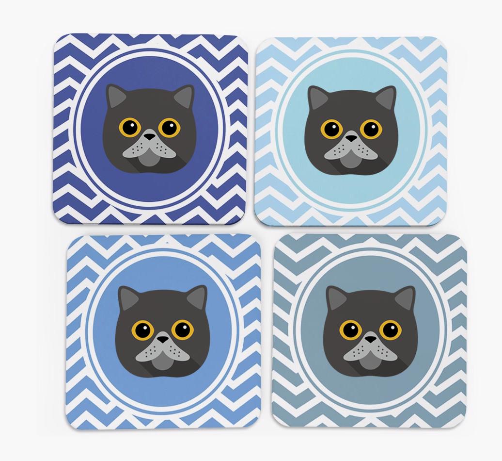'Zig Zag' - Personalized {breedFullName} Coasters (Set of 4)