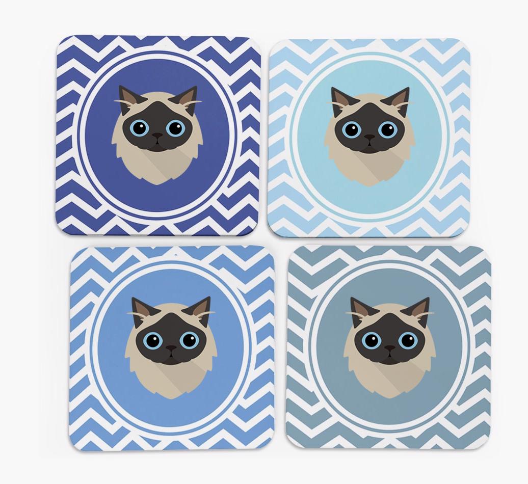 'Zig Zag' - Personalized {breedFullName} Coasters (Set of 4)
