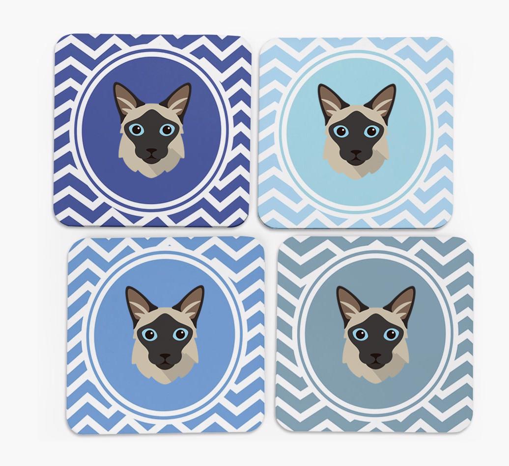 'Zig Zag' - Personalized {breedFullName} Coasters (Set of 4)