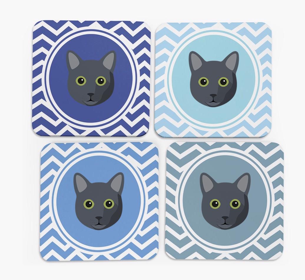 'Zig Zag' - Personalized {breedFullName} Coasters (Set of 4)