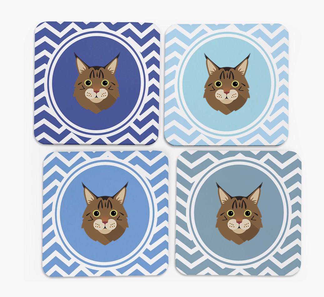 'Zig Zag' - Personalized {breedFullName} Coasters (Set of 4)