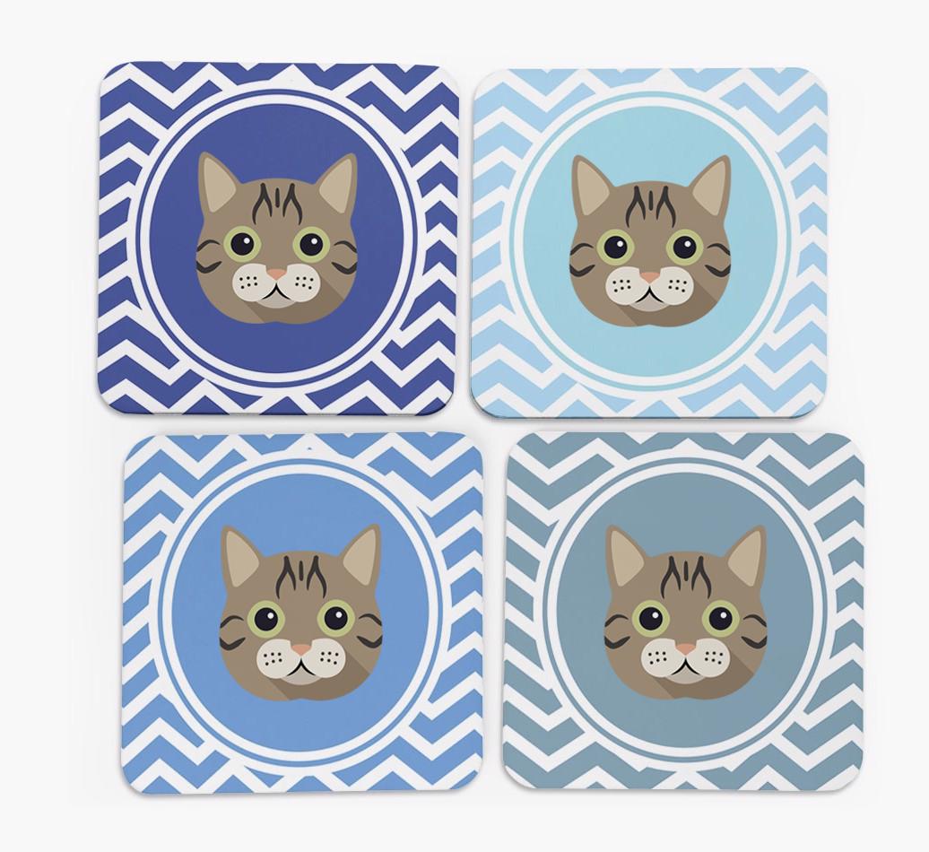 'Zig Zag' - Personalized {breedFullName} Coasters (Set of 4)