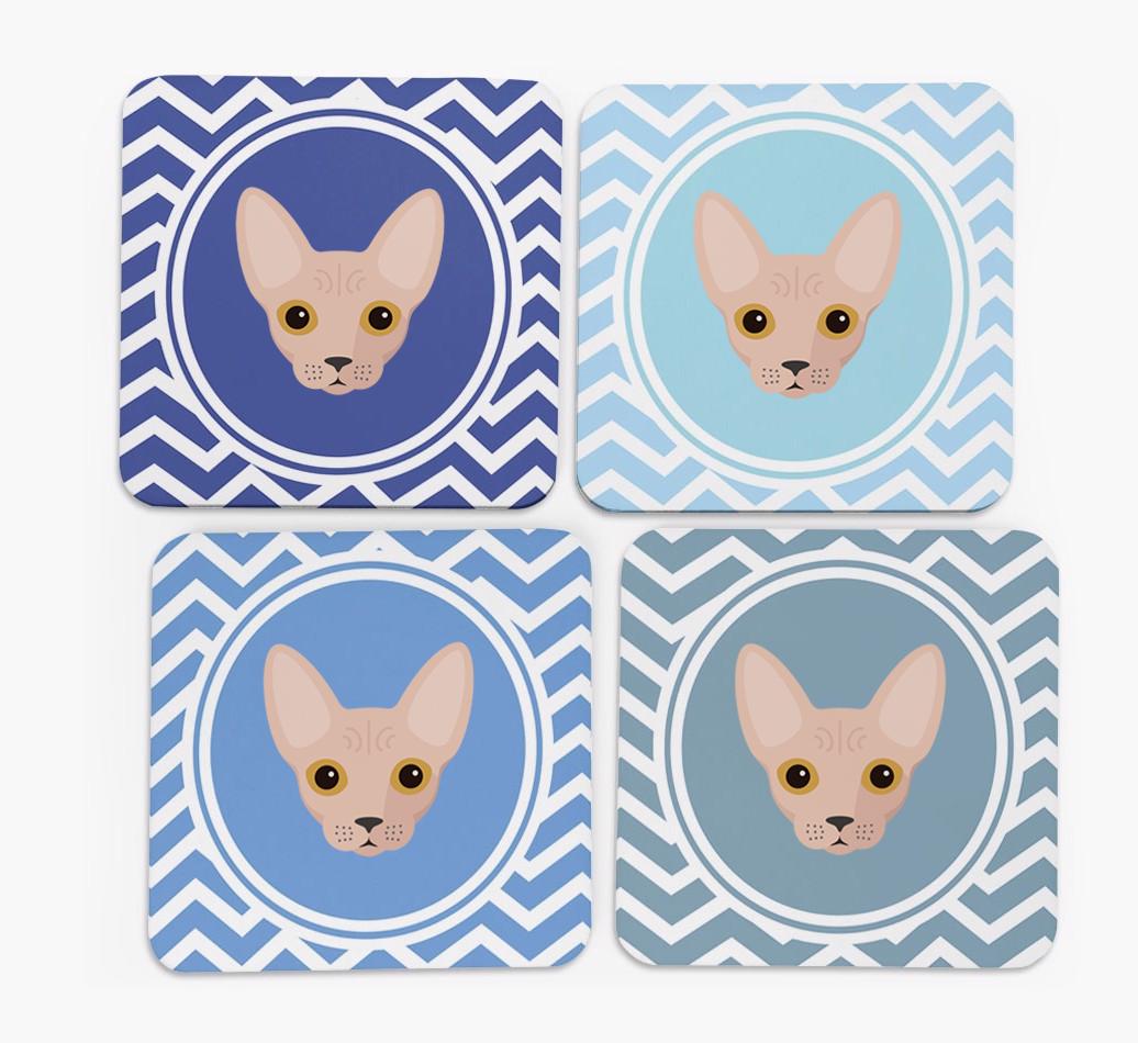 'Zig Zag' - Personalized {breedFullName} Coasters (Set of 4)