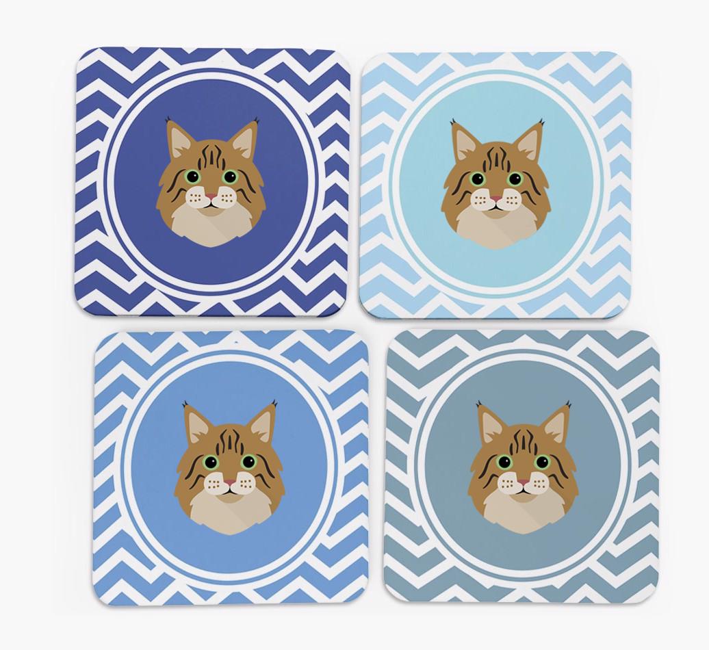 'Zig Zag' - Personalized {breedFullName} Coasters (Set of 4)