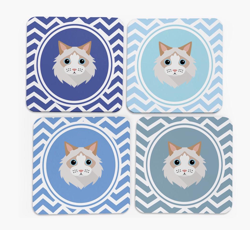 'Zig Zag' - Personalized {breedFullName} Coasters (Set of 4)