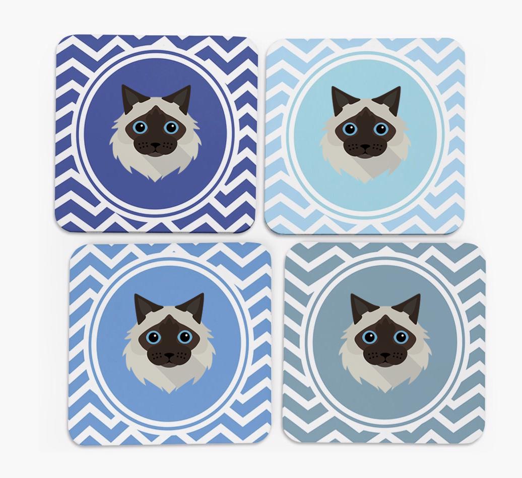 'Zig Zag' - Personalized {breedFullName} Coasters (Set of 4)