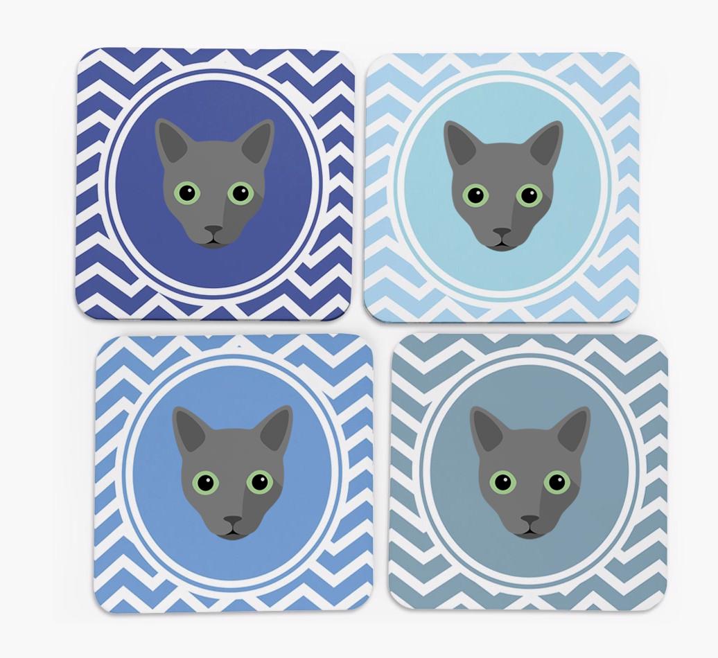 'Zig Zag' - Personalized {breedFullName} Coasters (Set of 4)