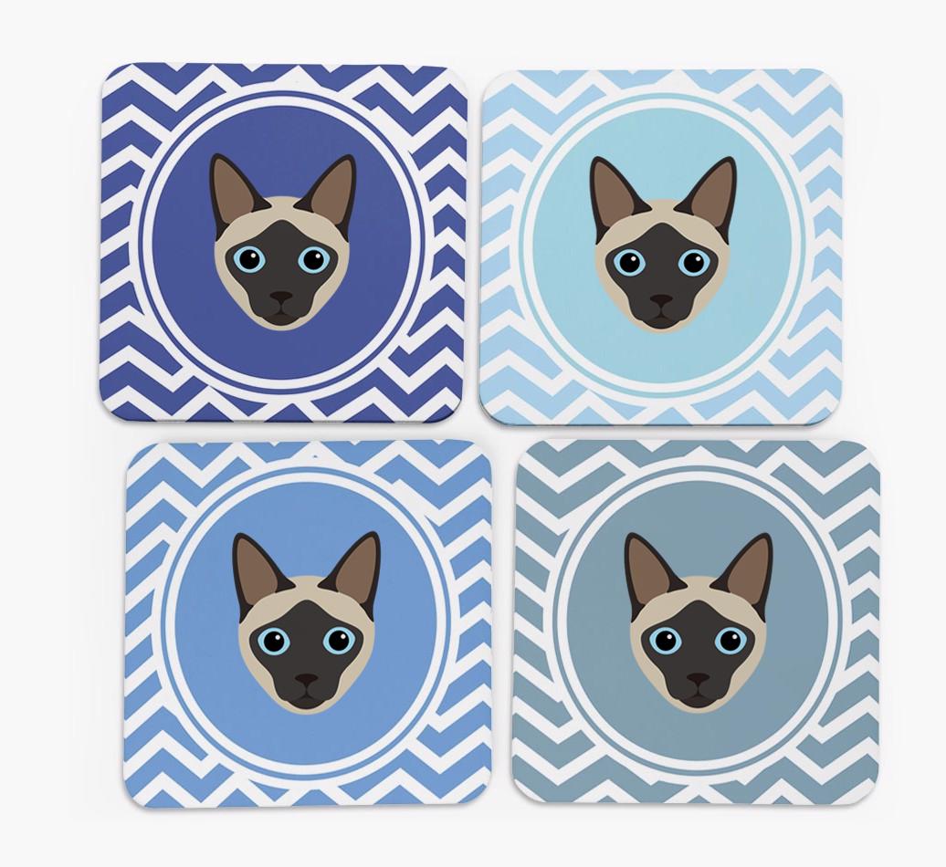 'Zig Zag' - Personalized {breedFullName} Coasters (Set of 4)