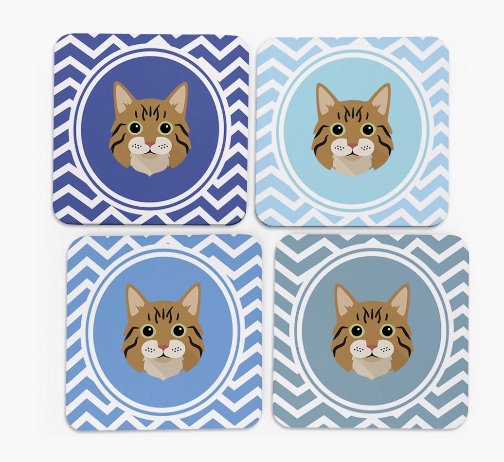 'Zig Zag' - Personalized {breedFullName} Coasters (Set of 4)