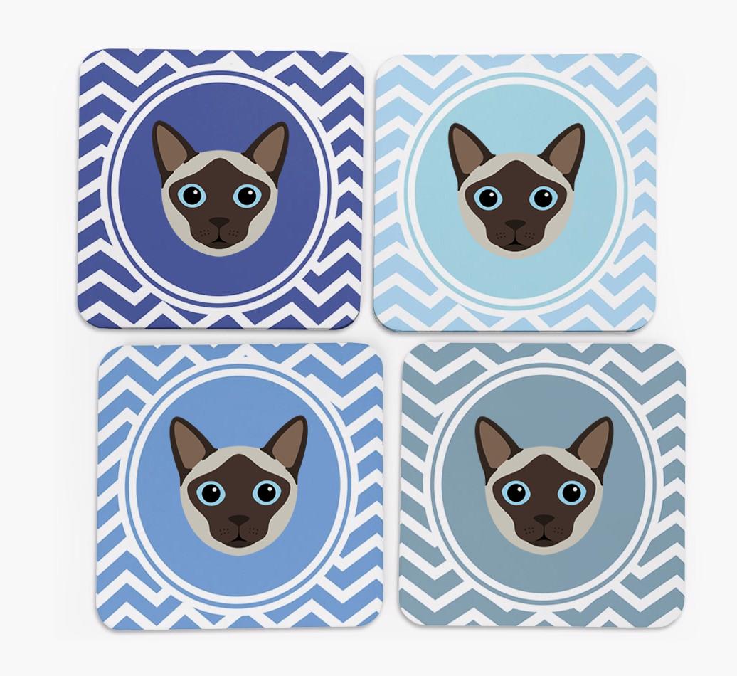 'Zig Zag' - Personalized {breedFullName} Coasters (Set of 4)