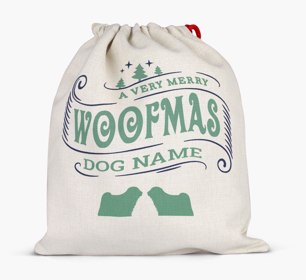 Personalized 'Merry Woofmas' Santa Sack for {dogsName}