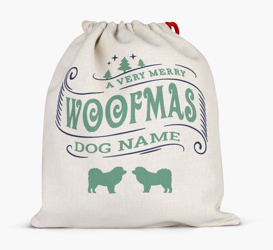 Personalized 'Merry Woofmas' Santa Sack for {dogsName}
