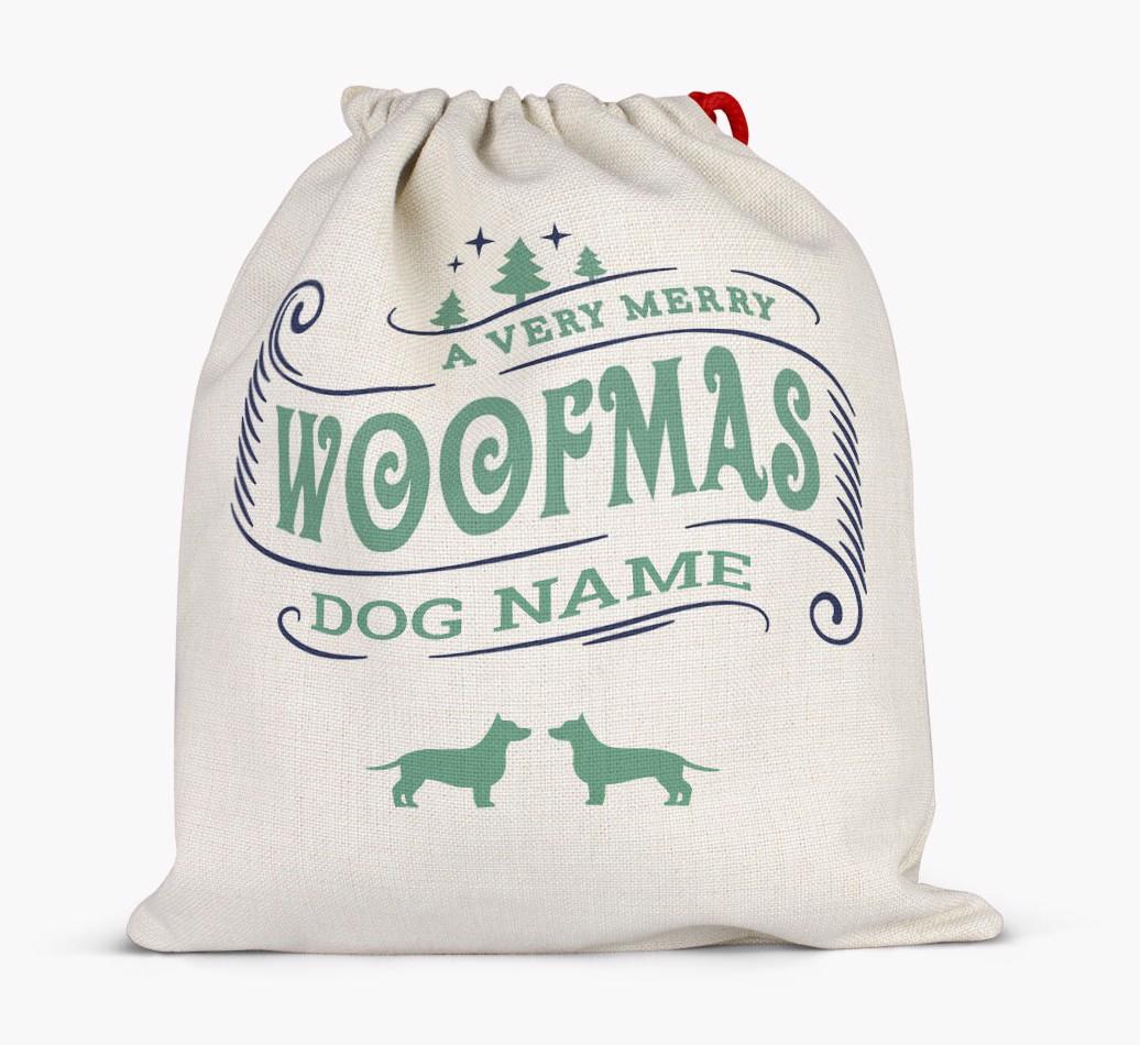 Personalized 'Merry Woofmas' Santa Sack for {dogsName}