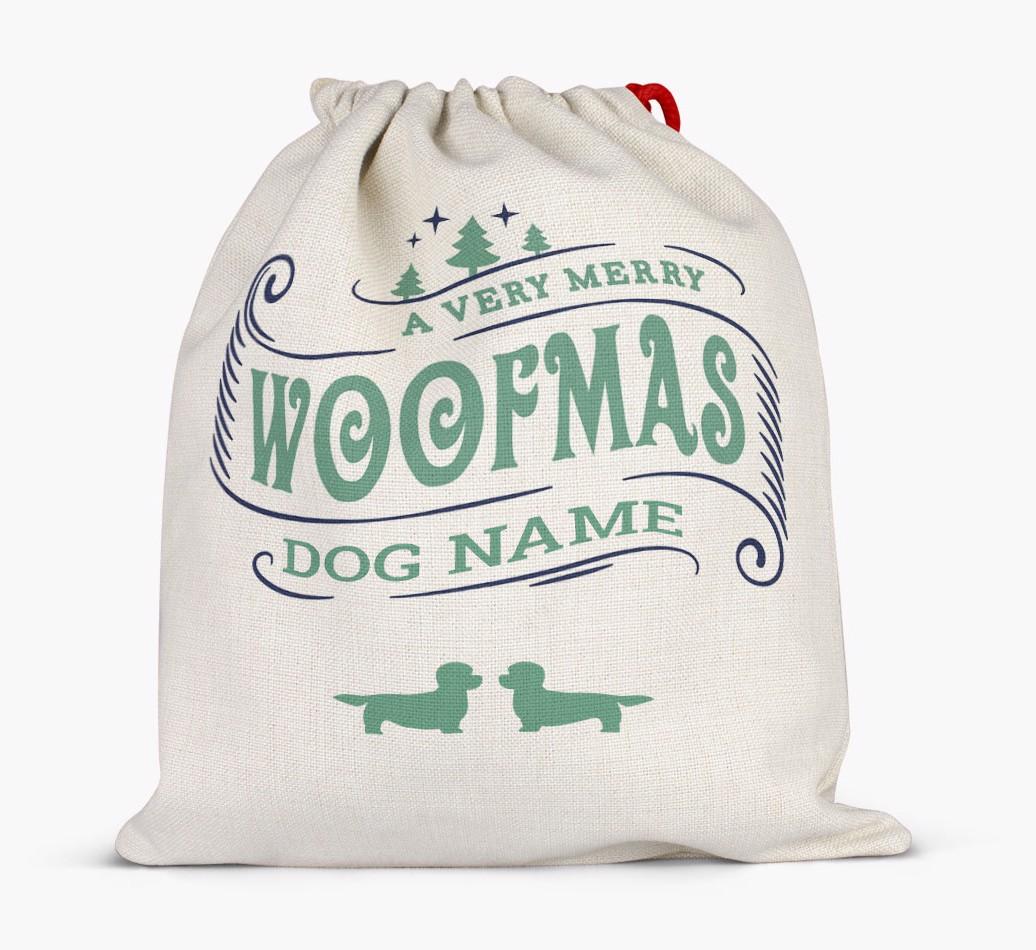 Personalized 'Merry Woofmas' Santa Sack for {dogsName}